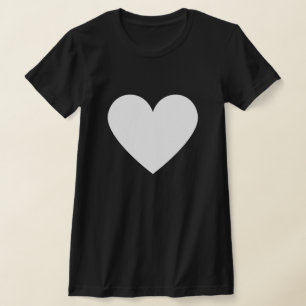 Custom Modern Simple White Heart T-Shirt