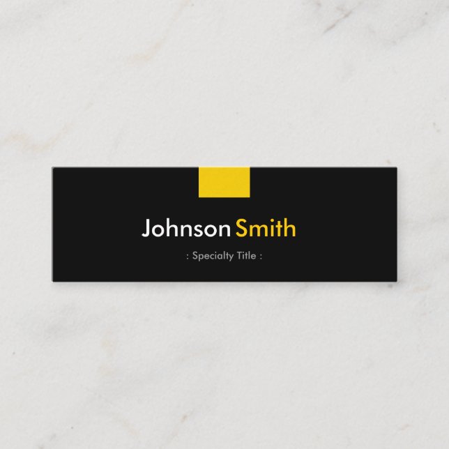 Custom Modern - Simple Yellow Color Tiny Mini Business Card (Front)