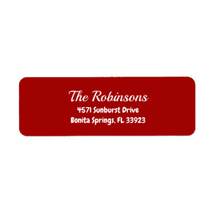 Custom Modern Stylish Dark Candy Apple Red Address Label