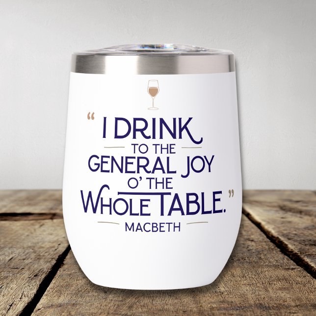 Custom Modern Stylish Elegant Quote Toast Thermal Wine Tumbler (Creator Uploaded)
