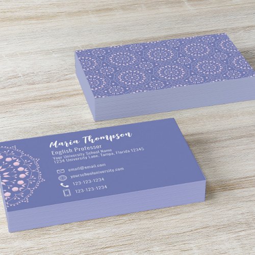 Custom Modern Stylish Pink Purple Chic Simple Business Card