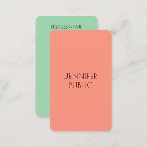 Custom Modern Template Elegant Trend Colors Business Card
