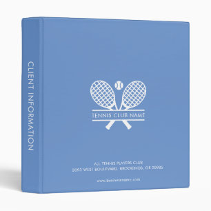 Custom Modern Tennis Club Members Information 3 Ring Binder