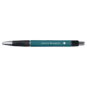 Custom Modern text minimalist Navy blue Star Pen
