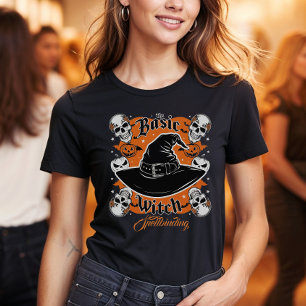 Custom Modern Text Womens Witch Halloween Costume T-Shirt