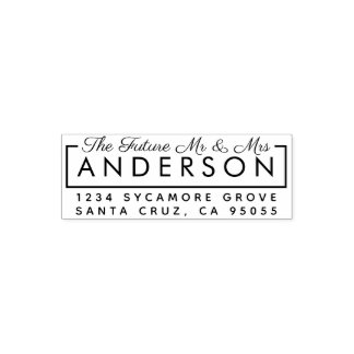 Custom Modern "The Future Mr & Mrs" Return Address Self-inking Stamp