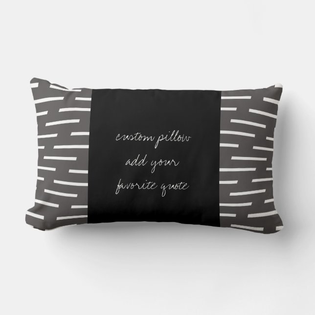 custom modern throw pillow add your quote gray (Front)
