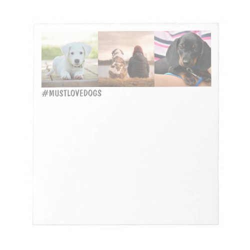 Custom Modern Trendy 3 Instagram Pet Photo Hashtag Notepad
