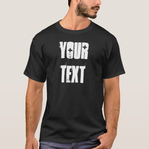 Custom Modern Trendy Distressed Text Elegant T_Shirt