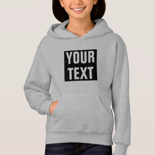 Custom Modern Trendy Template Simple Kids Girls Hoodie