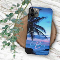 Custom Modern Tropical Island Beach Sunset Photo iPhone 11 Pro Max Case