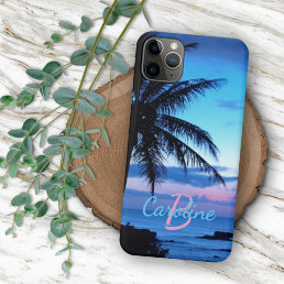 Custom Modern Tropical Island Beach Sunset Photo iPhone 16 Pro Max Case