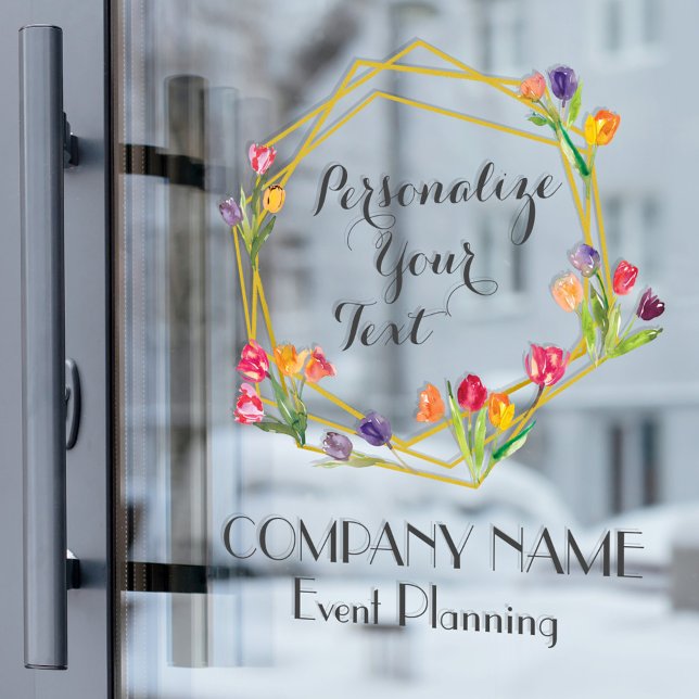 Custom Modern Tulips Gold & Black Event Planning Window Cling (Creator Uploaded)