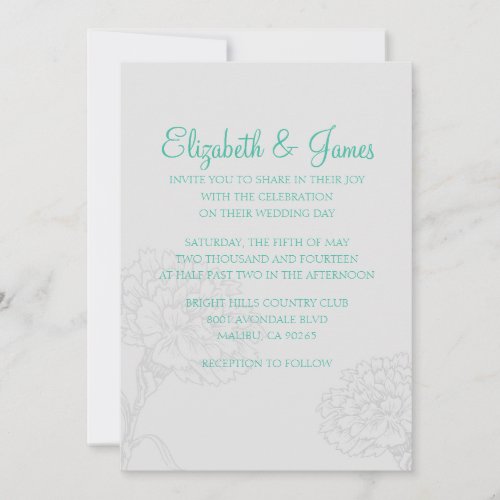 Custom Modern Turquoise Wedding Invitations