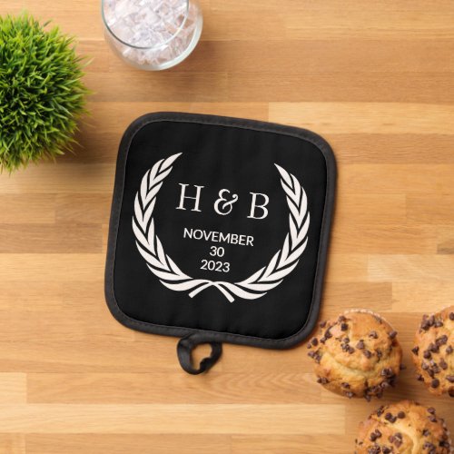 Custom Modern Typography Couple Names Initials Pot Holder