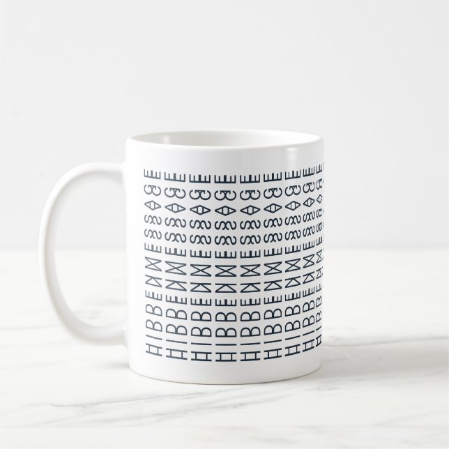 Custom Modern Typography Optical Illusion Text B Coffee Mug (Left)