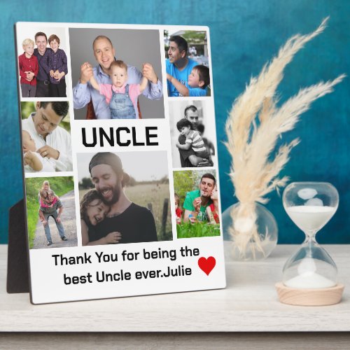 Custom modern Uncle 8 Photo Collage  Plaque