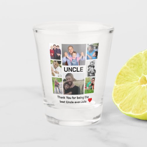 Custom modern Uncle 8 Photo Collage  Shot Glass