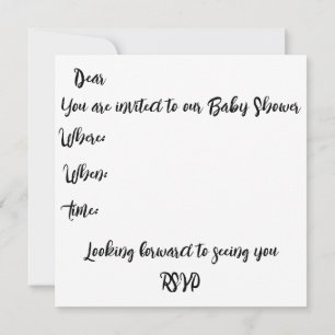 custom Modern Unisex Monogram Baby Shower  Invitation