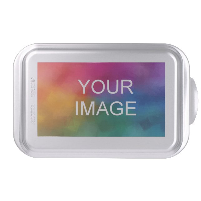 Custom Modern Upload Photo Image Logo Template Cake Pan (Front)