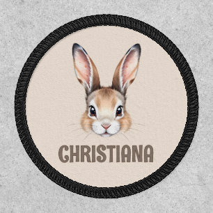 Custom Modern Watercolor Cute Easter Bunny Neutral Patch