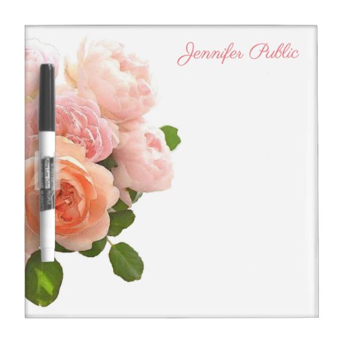 Custom Modern Watercolor Flowers Elegant Floral Dry Erase Board