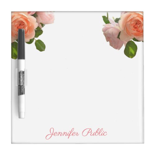 Custom Modern Watercolor Flowers Elegant Template Dry Erase Board