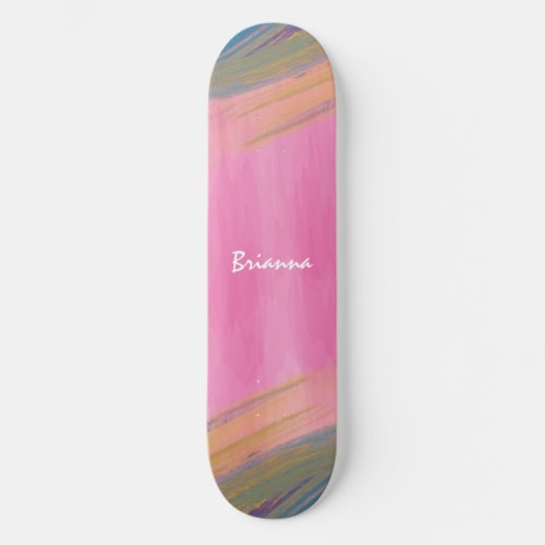 Custom modern watercolor skateboard