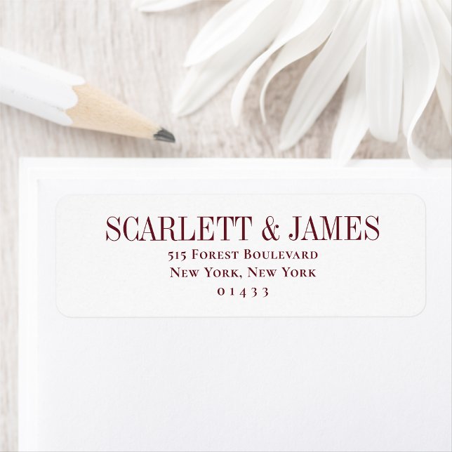 Custom Modern Wedding Return Address Label (Creator Uploaded)