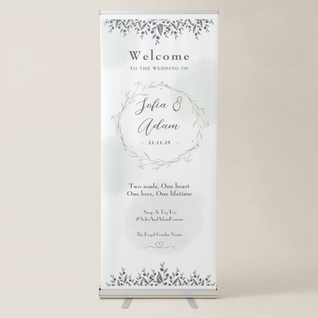 Custom Modern Wedding Welcome Banner (Front)