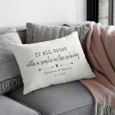 Custom Modern Where It All Began Valentine's Day Accent Pillow at Zazzle