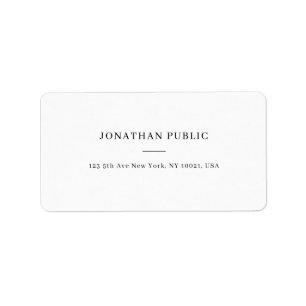 Custom Modern White Simple Personalized Template Label