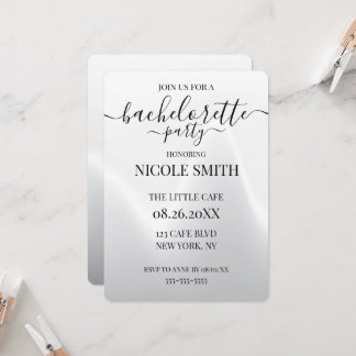 Custom Modern White Wave Bachelorette Party Invitation