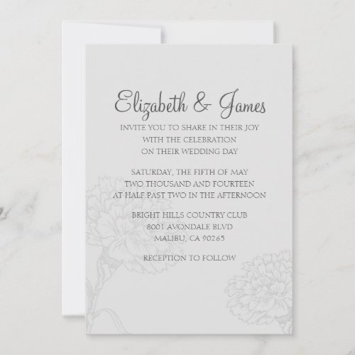 Custom Modern White Wedding Invitations