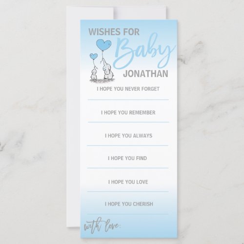 Custom Modern Wishes for BABY BOY Blue White