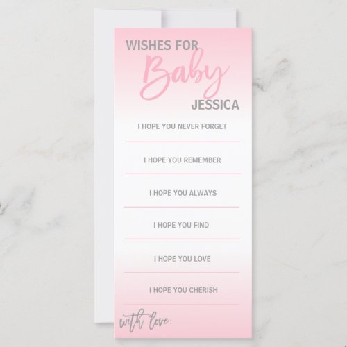 Custom Modern Wishes for BABY Girl Pink White
