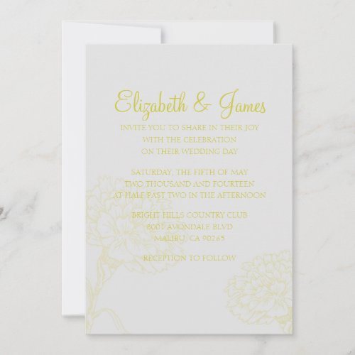 Custom Modern Yellow Wedding Invitations