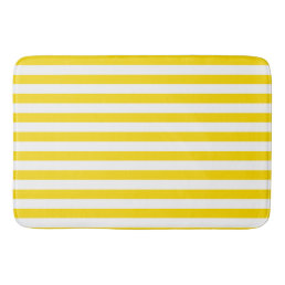 Custom Modern Yellow White Striped Template Large Bath Mat