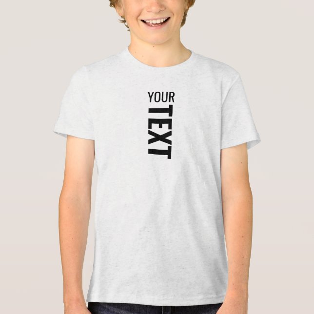 Custom Modern Youth Boys Tri Blend White Fleck Tri-Blend Shirt (Front)