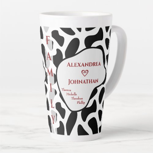 Custom Mom Dad Family Modern Personalize  Latte Mug