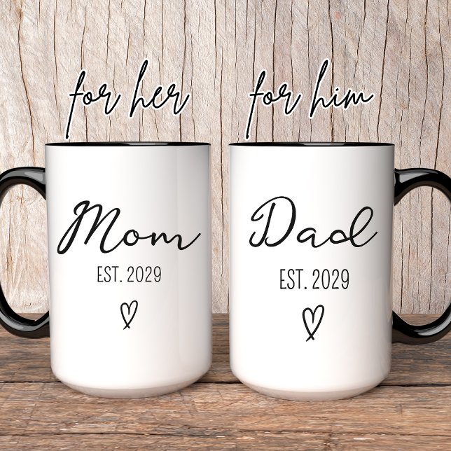 Custom Mom & Dad Mug New Mom Gift Baby Shower Gift (personalized mom mug, custom mom mug, mothers day mug, new mom gift, baby shower gift,)