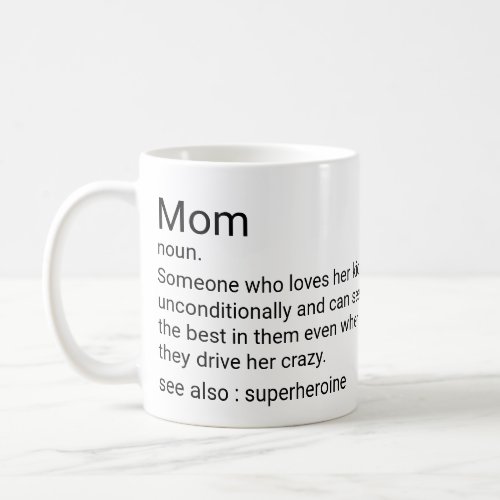 Custom Mom Definition For Mothers Day Coffee Mug
