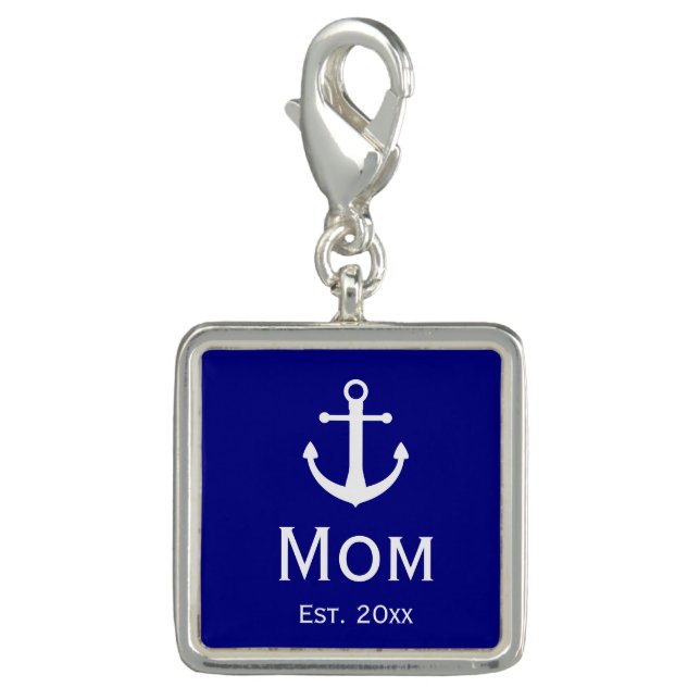 Custom Mom Est. Anchor Charm (Front)