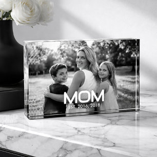 Custom Mom Established Modern Bold Photo Block