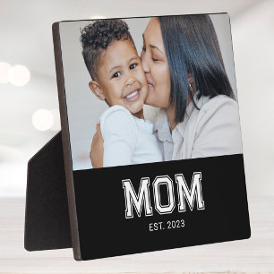 Custom Mom Established Modern Bold Photo Plaque