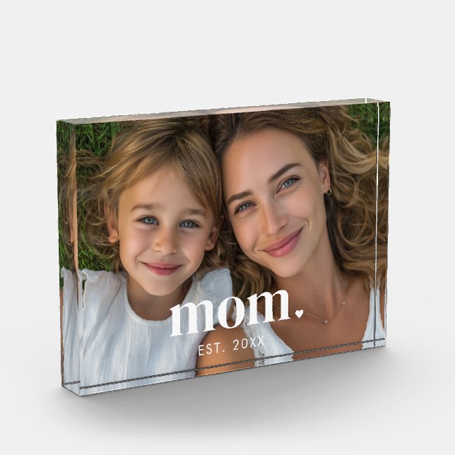 Custom Mom Established Modern Minimal Photo Block (Left)