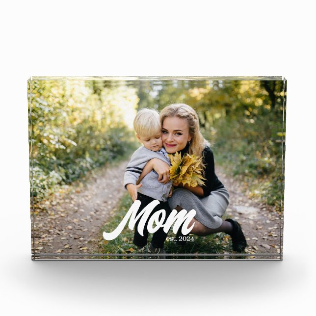 Custom Mom Established Modern Script Photo (Front)