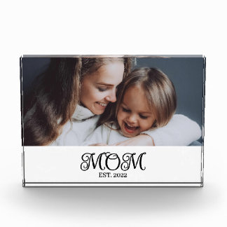 Custom Mom Established Modern Script Photo Block