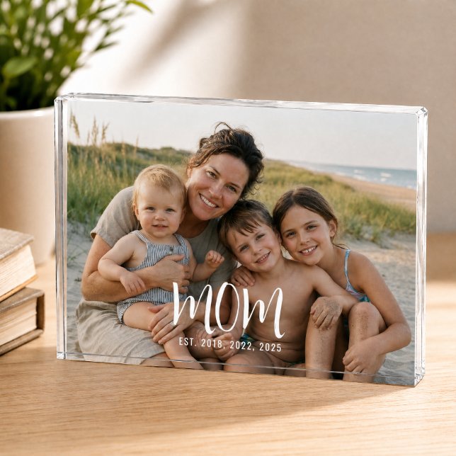 Custom Mom Established Modern Script Photo Block (Creator Uploaded)