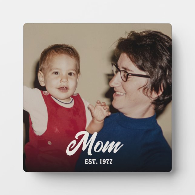 Custom Mom Established Modern Script Plaque (Front)